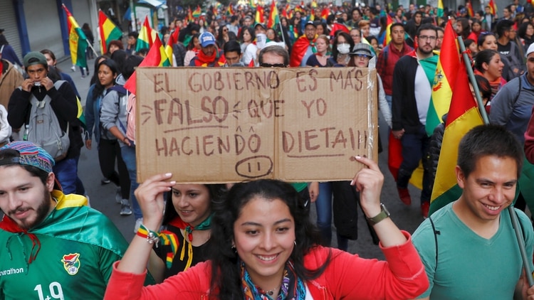 Manifestaciones en Bolivia contra los resultados electorales que dieron la victoria a Evo Morales (Reuters)