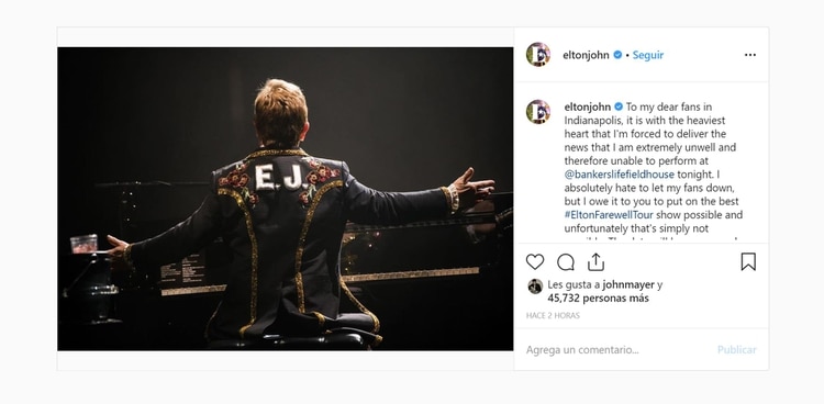 El artista hizo el anuncio en Instagram