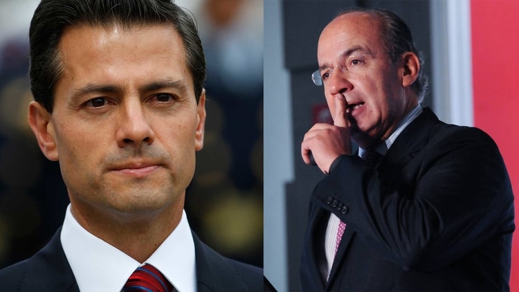 El presidente actual Peña Nieto y su antecesor, Felipe Calderón