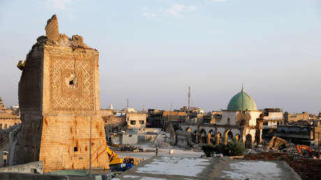 Vista general de la mezquita de Al Nouri, en la ciudad vieja de Mosul, Irak, el 27 de octubre de 2019