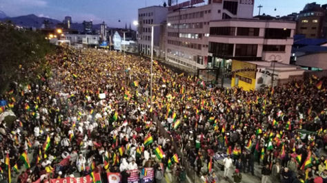 El cabildo en la ciudad de La Paz.
