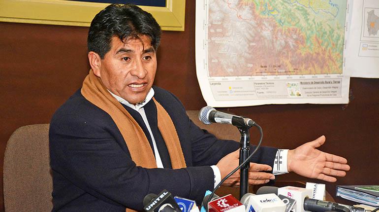 El ministro de Desarrollo, César Cocarico. | Foto archivo | LOS TIEMPOS