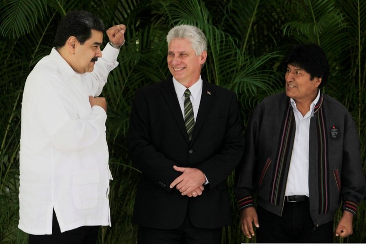 Nicolás Maduro, Miguel Díaz-Canel y Evo Morales (Reuters/Archivo)