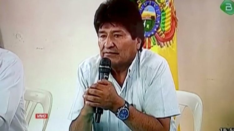 Evo Morales, durante su discurso de renuncia (REUTERS TV)