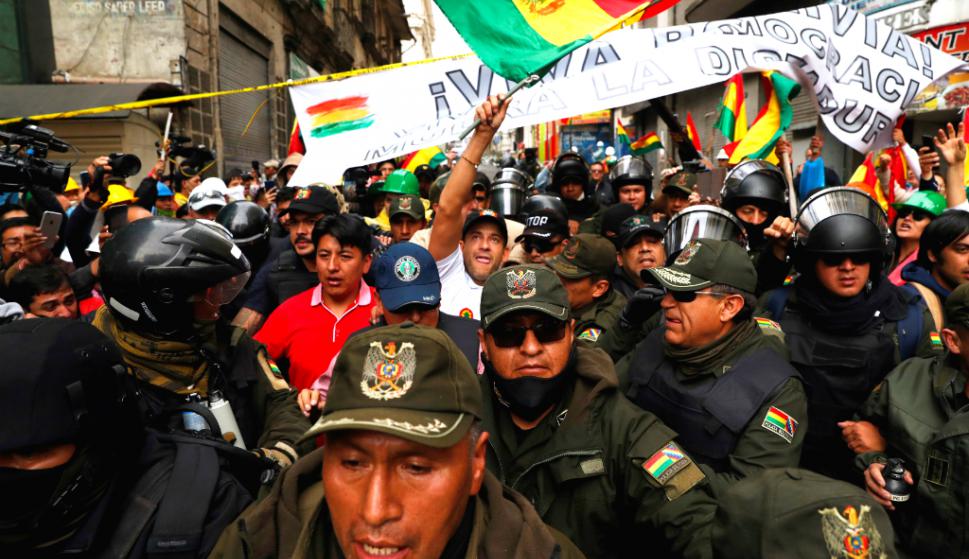 Protesta contra Evo Morales en La Paz. Foto: Reuters