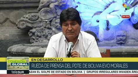 Conferencia de prensa de Evo Morales desde México, miércoles 13 de noviembre de 2019.