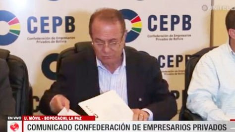 El presidente de la CEPB, Luis Barbery, durante la conferencia de prensa la tarde de este jueves.