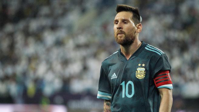 Leo Messi, con Argentina
