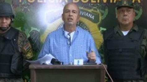 El ministro de Gobierno, Arturo Murillo, habla de los hechos de violencia en Sacaba. Captura de imagen Boliviatv