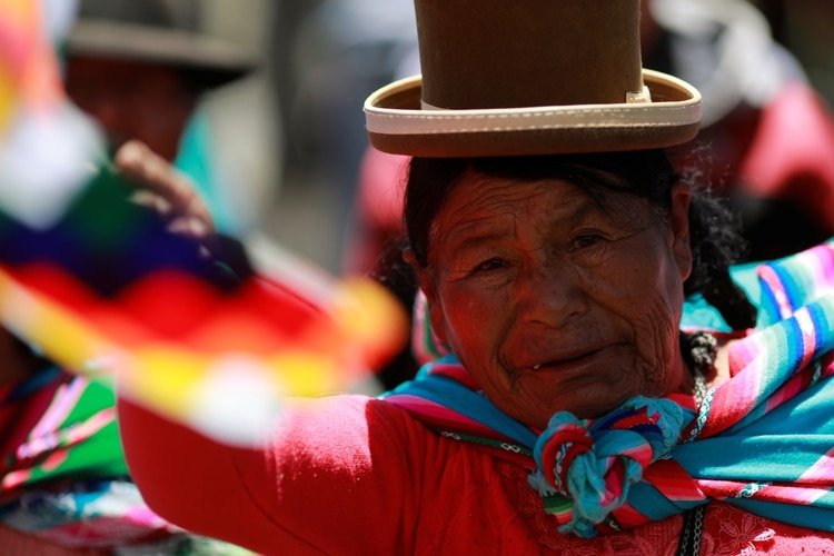 Una mujer durante una marcha a favor del ex presidente Evo Morales, en El Alto (REUTERS/Henry Romero)