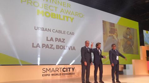 Ceremonia de premiación a Mi Teleférico en World Smart City Awards 2019. Foto: Mi Teleférico