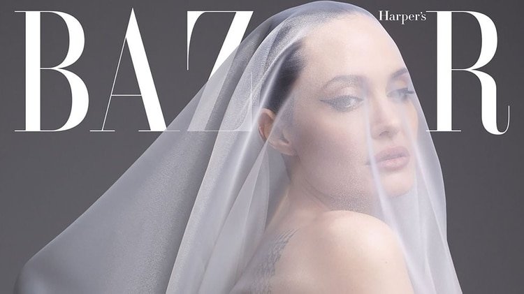 La actriz hizo declaraciones en contra de Pitt dentro de la entrevista (Foto: Harpers Bazaar)