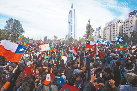 Protestas en Santiago de Chile.