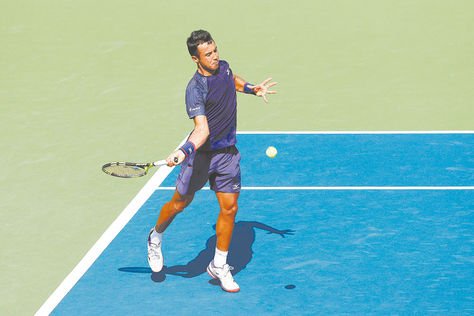 Partido. Dellien hace una devolución en un torneo anterior de este año.