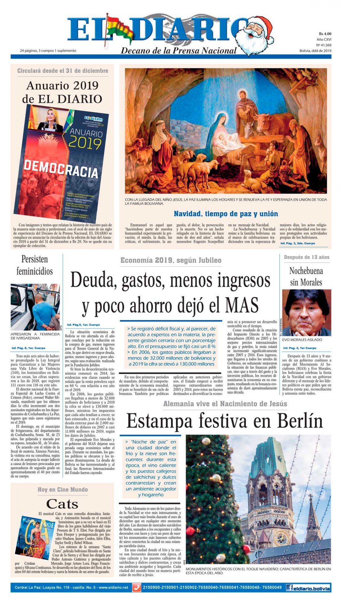 Portadas de periódicos de Bolivia del