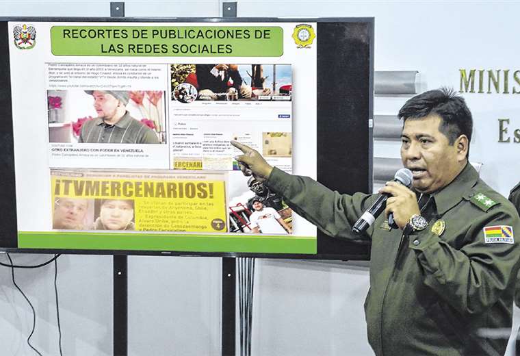 Uno de ellos creó publicaciones ofensivas en un perfil de Twitter falso de la presidenta Áñez. Foto: APG NOTICIAS