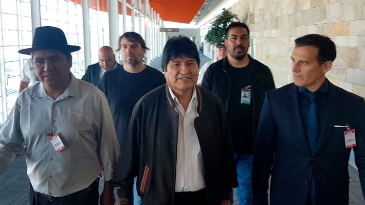 Evo Morales, el jueves, al arribar a Buenos Aires