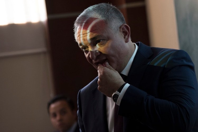 Genaro García Luna, ex Secretario de Seguridad Pública en el sexenio del ex Presidente Felipe Calderón, impartió el Seminario sobre seguridad pública, ciudadanía y violencia en América Látina, ante un grupo de estudiantes y académicos del Instituto Tecnológico Autónomo de México (ITAM) FOTO: (TERCERO DÍAZ /CUARTOSCURO)