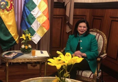 La hasta hoy embajadora de México en Bolivia, María Teresa Mercado.