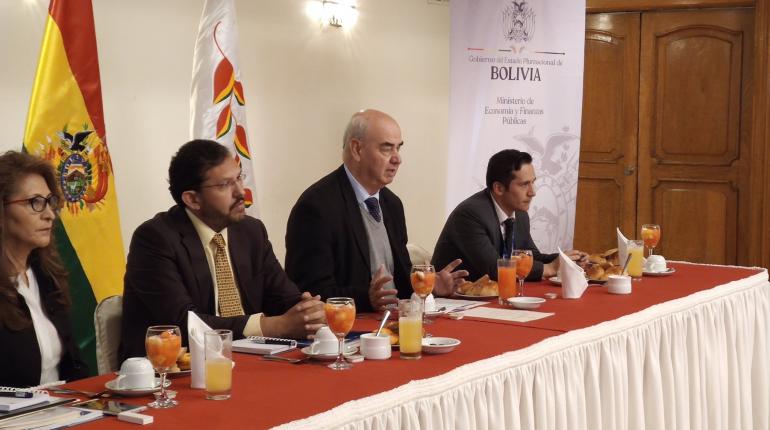 El ministro Parada en el desayuno con periodistas de esta mañana. | Min. Economía