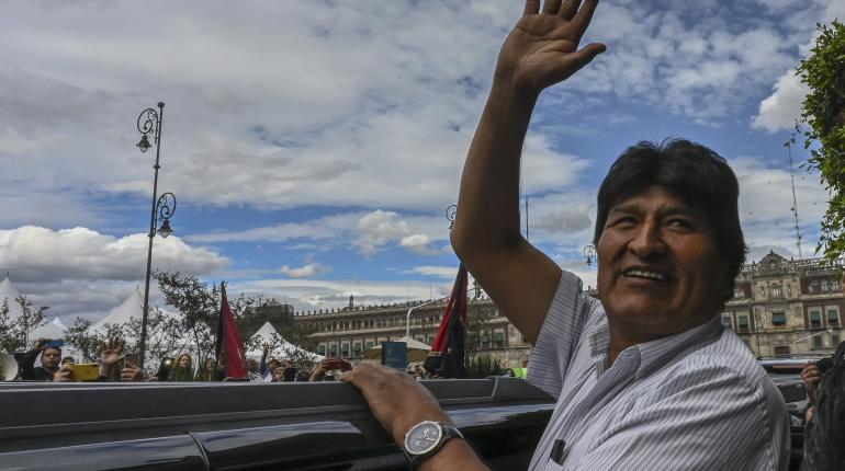 Evo Morales en su arribo a México. | AFP