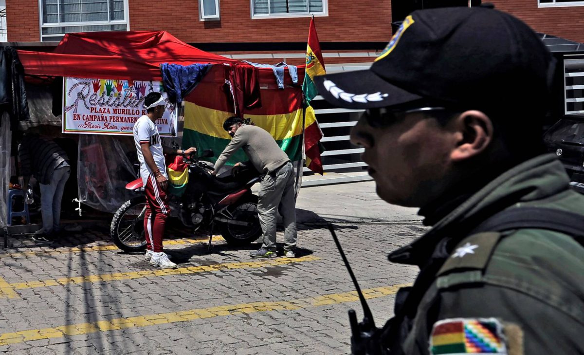 Manifestantes acampados en La Rinconada este lunes.
