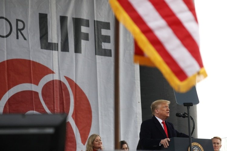 El presidente de Estados Unidos, Donald Trump, en la Marcha por la Vida número 47, en Washington (REUTERS/Leah Millis)