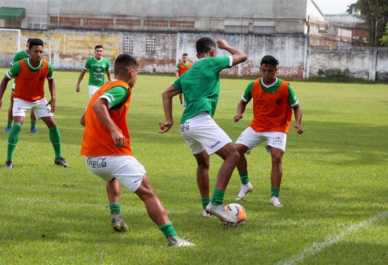 Los jugadores de la sub-23 esperan superar a Uruguay este sábado en Armenia. Foto. Prensa FBF
