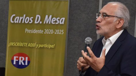 Carlos Mesa, candidato a la Presidencia por CC, en alianza con el FRI. Foto: Archivo de La Razón