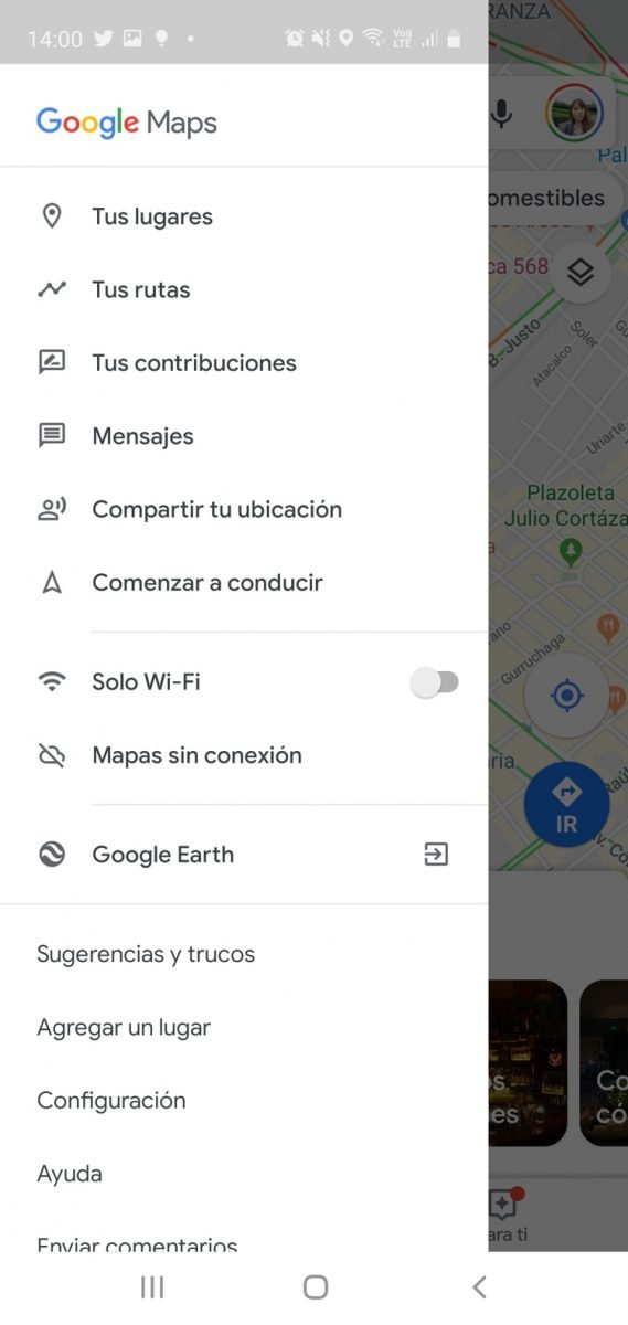 Desde Google Maps se puede elegir una opción para compartir la ubicación de modo permanente.
