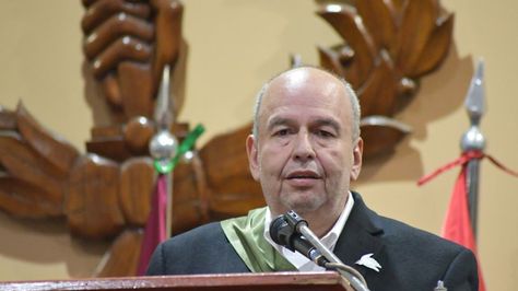 El ministro de Gobierno, Arturo Murillo, en acto de imposición de grados de generales en la Policía. Foto:Ministerio de Gobierno
