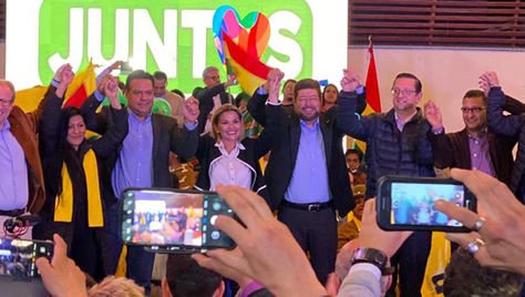 Ortiz, tercero de la izquierda, en la proclamación del binomio de Juntos Áñez-Doria Medina el pasado 31 de enero en La Paz.