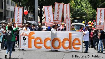 Foto de manifestación de docentes