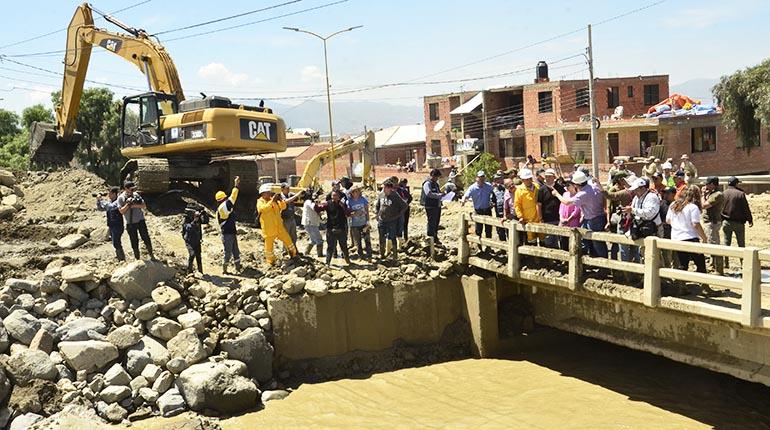 La mazamorra que llegó a Tiquipaya el viernes. | Hernán Andia