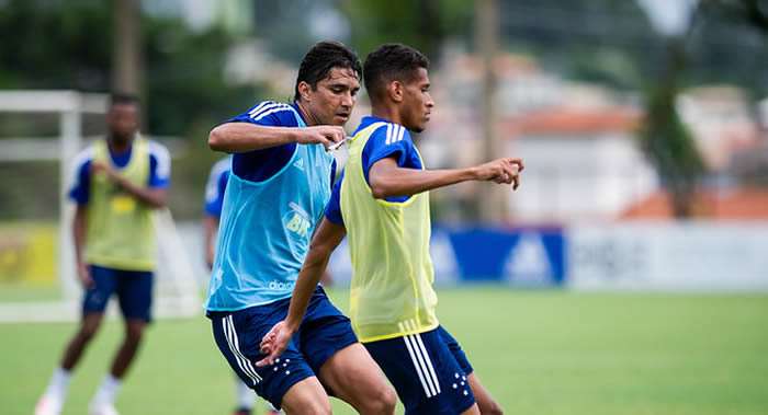 Marcelo Martins, en plena práctica en Cruzeiro. Foto. @Cruzeiro