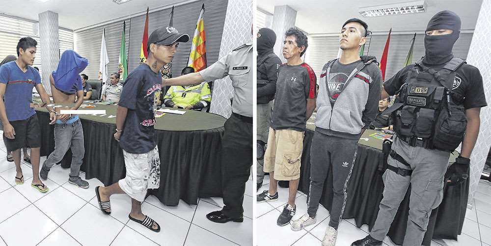 A la derecha, el implicado en el abuso en la calle Ballivián y el sujeto sindicado como violador. Foto: Hernán Virgo