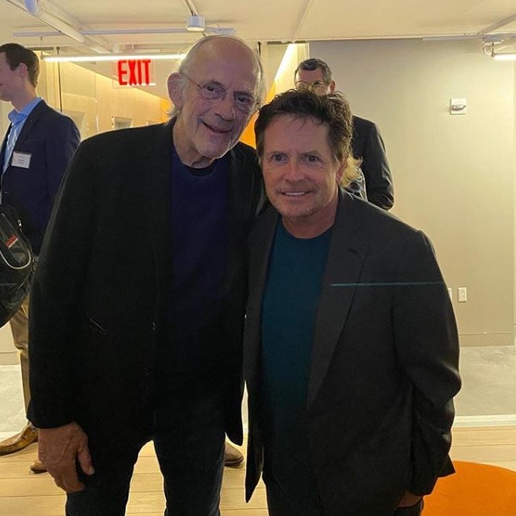 Michael Fox con Christopher Lloyd, el Doc de 