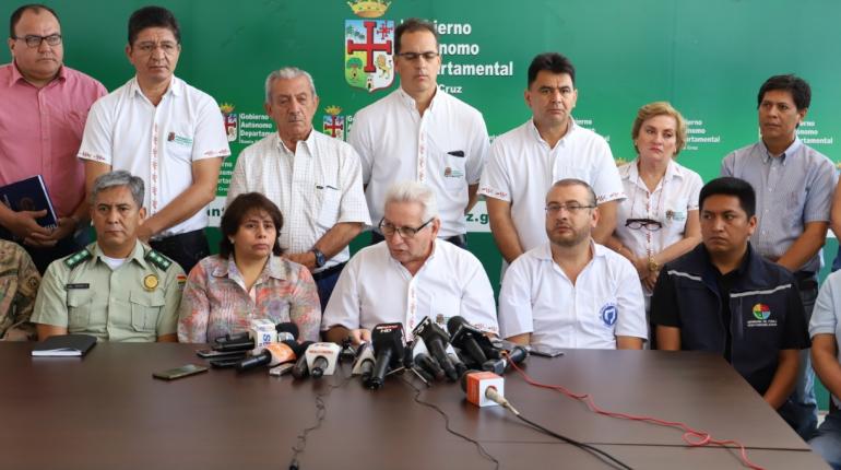 El Gobernador de Santa Cruz, Rubén Costas, en conferencia de prensa. | GADSC