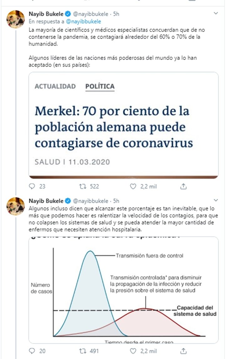 El mensaje de Nayib Bukele para tomar medidas extremas por el coronavirus 