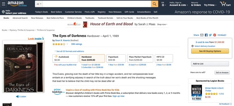 En Amazon un ejemplar firmado de 