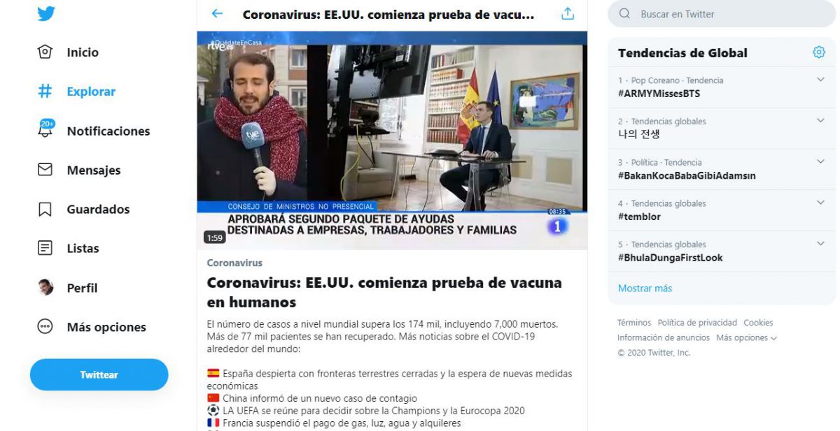 vacuna coronavirus Twitter
