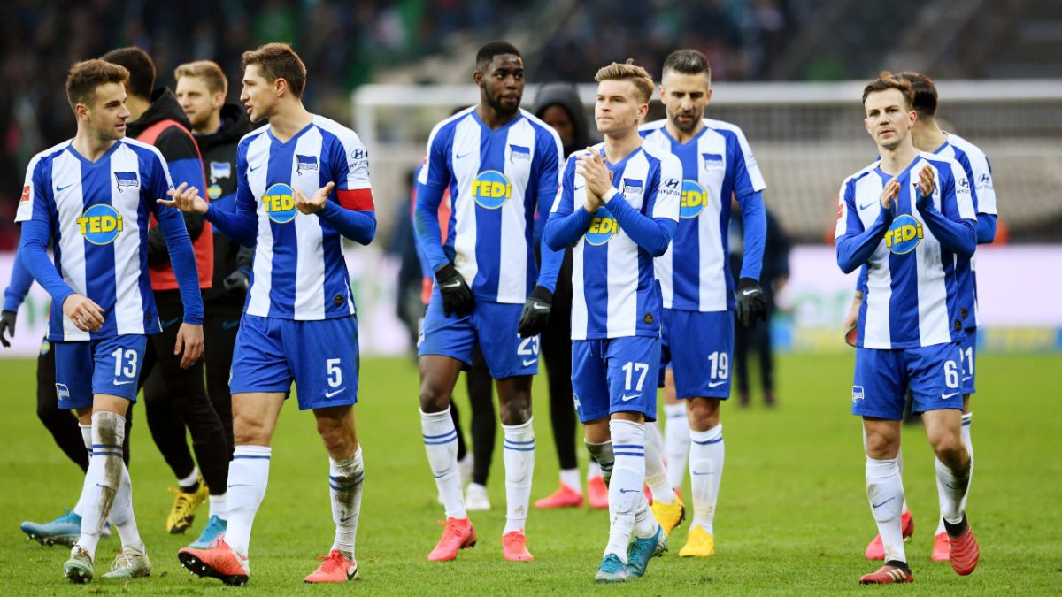 El plantel completo del Hertha Berlín en cuarentana