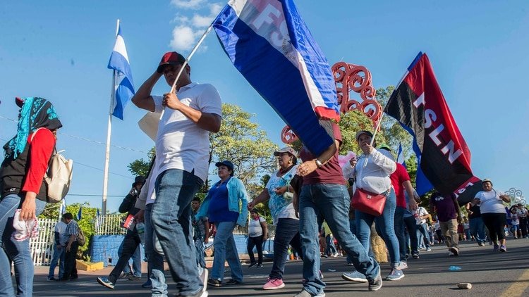 El sábado pasado, simpatizantes sandinistas marcharon por las calles de Managua “contra el coronavirus”.