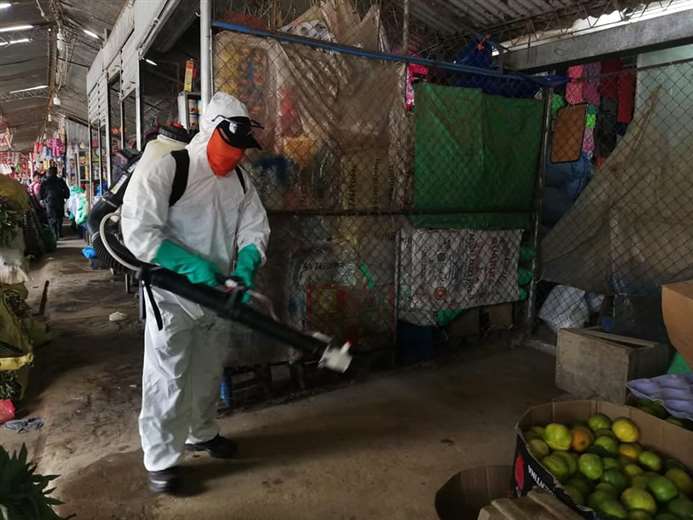El municipio también coordina con los mercados para la limpieza y desinfección. Foto: Alcaldía de Montero