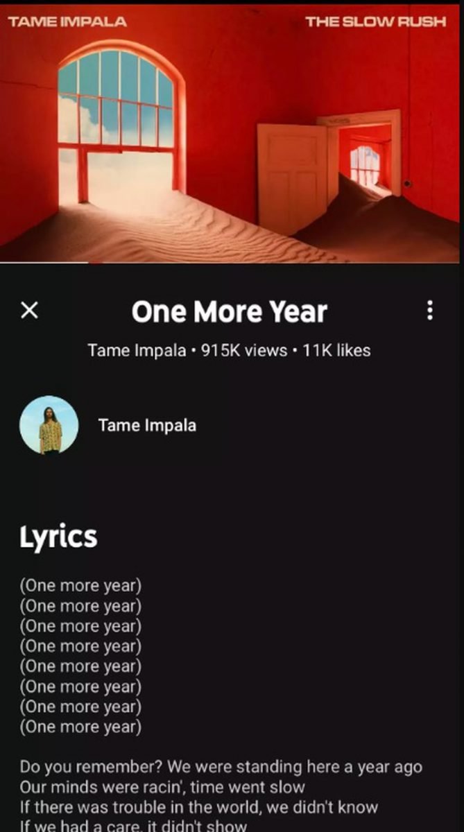 Las letras, cuando están disponibles, se ven de forma estática. No se van actualizando en tiempo real (captura de pantalla The Verge)