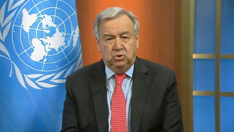 El secretario general de la ONU, Antonio Guterres, hizo un llamado a un alto el fuego global para enfrentar juntos la pandemia de coronavirus