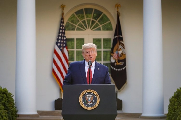 Donald Trump, durante la conferencia de presa sobre el coronavirus en la Casa Blanca (Reuters)