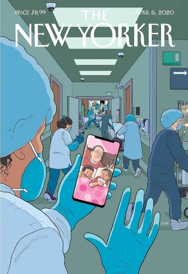 La última portada de la revista The New Yorker refleja la preocupación del personal médico por sus familias en plena crisis sanitaria