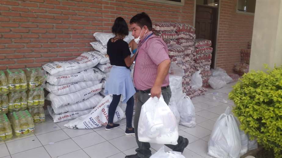 El municipio de Pailón entregó esta semana víveres en Poza Verde