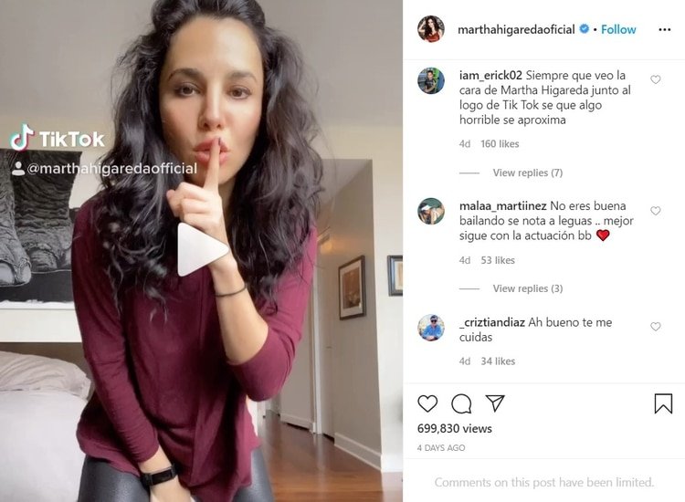La incursión de Martha Higareda en TikTok no ha sido tan exitosa
